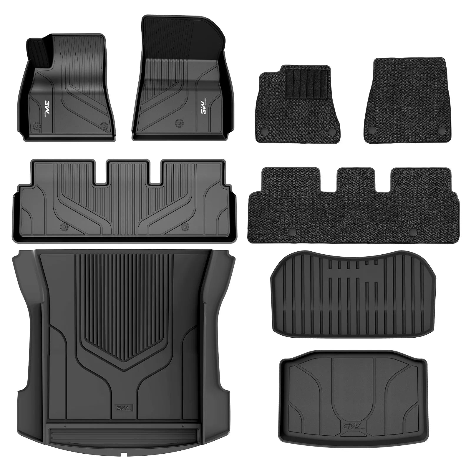 3W All Weather Car Floor Mats For Tesla Model 3 2021-2023 LHD